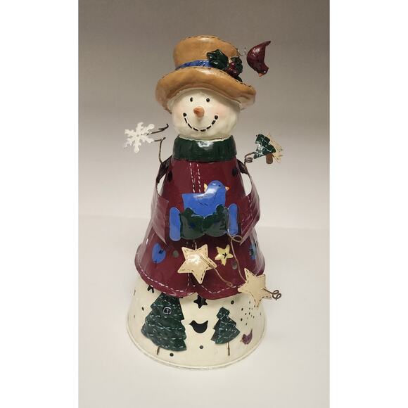 Metal Tealight Tall Snowman/ Variations Ceramic Tea Light Candle Holder - Picture 11 of 16